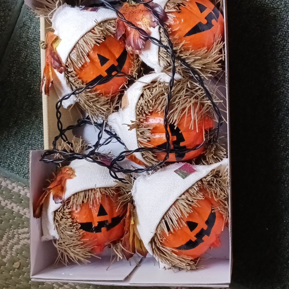 Adorable GE Super Quality Bright 5 Scarecrow Indoor Halloween Light Set  *New *